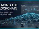 A sophisticated cinematic editorial cover featuring a glowing 3D blockchain lattice and holographic dashboards illustrating on-chain data for investors against a deep navy financial background.